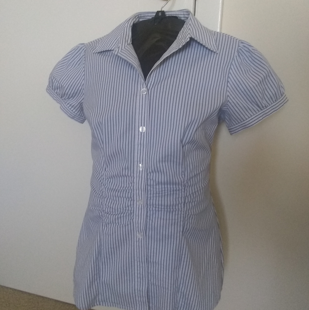 The Limited Blue Striped Essential Shirt, Sz XS